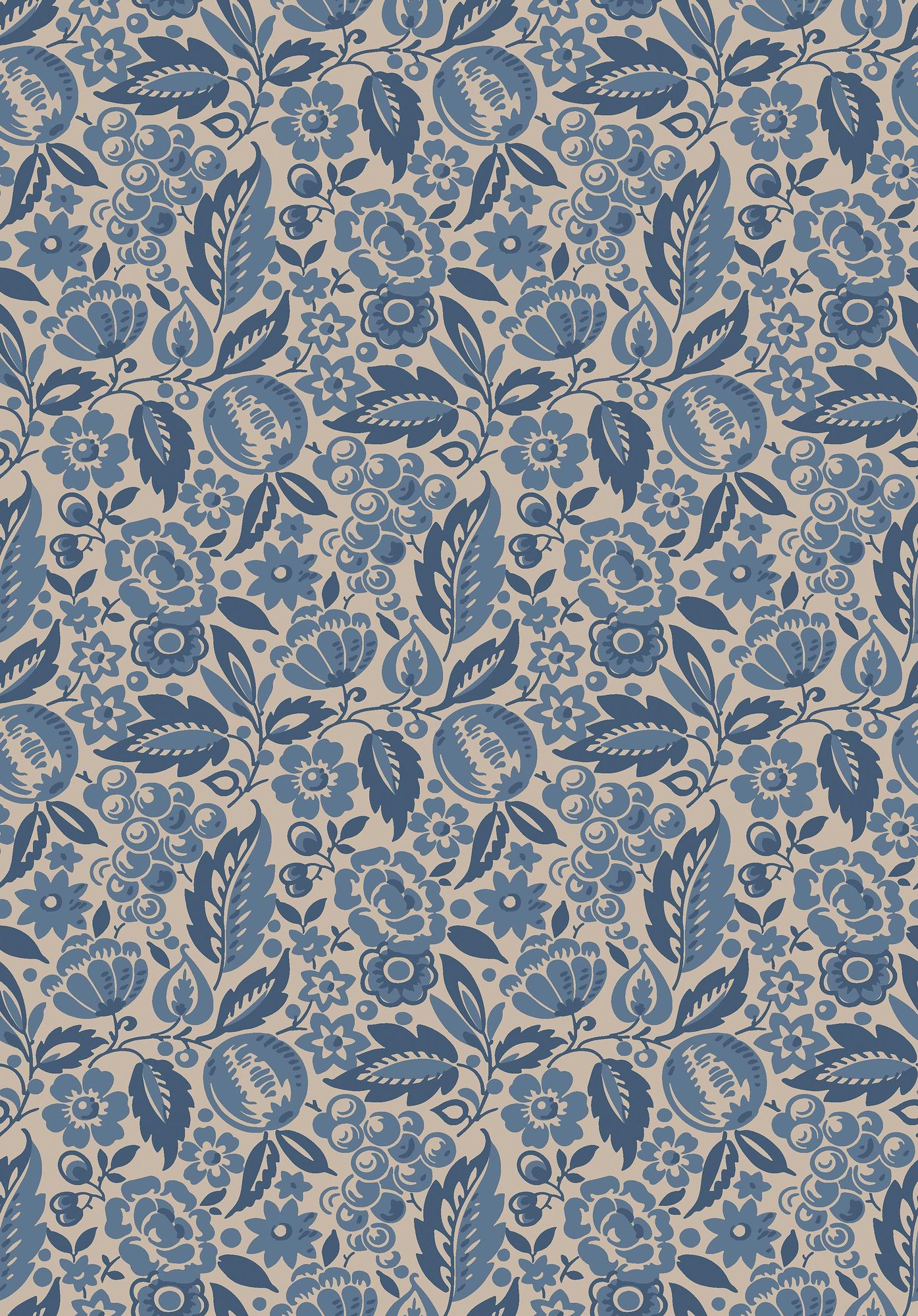 4817 Elise Blue and Beige Wallpaper by Boråstapeter