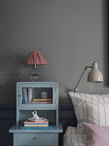 4820 Love Blue and Beige Wallpaper by Boråstapeter