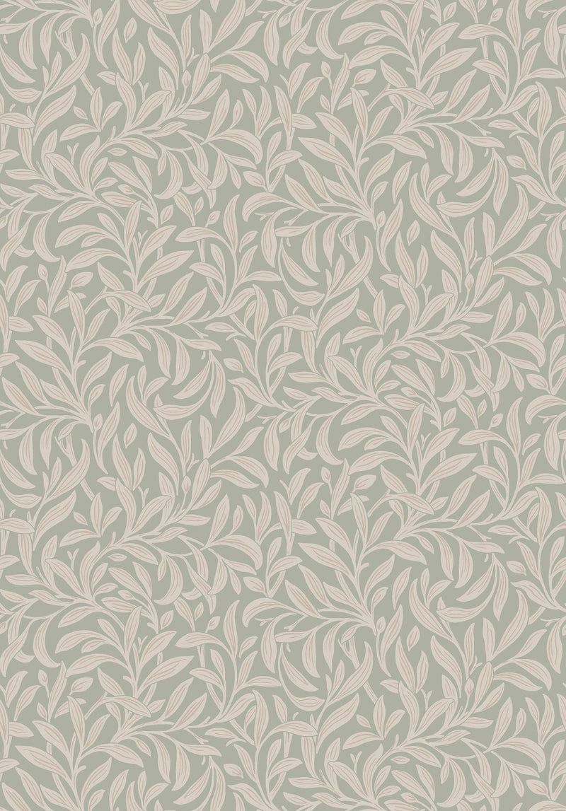 4829 Vintergröna Green and Beige Wallpaper by Boråstapeter