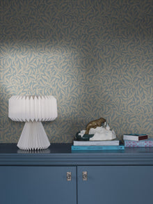 4831 Vintergröna Blue and Beige Wallpaper by Boråstapeter