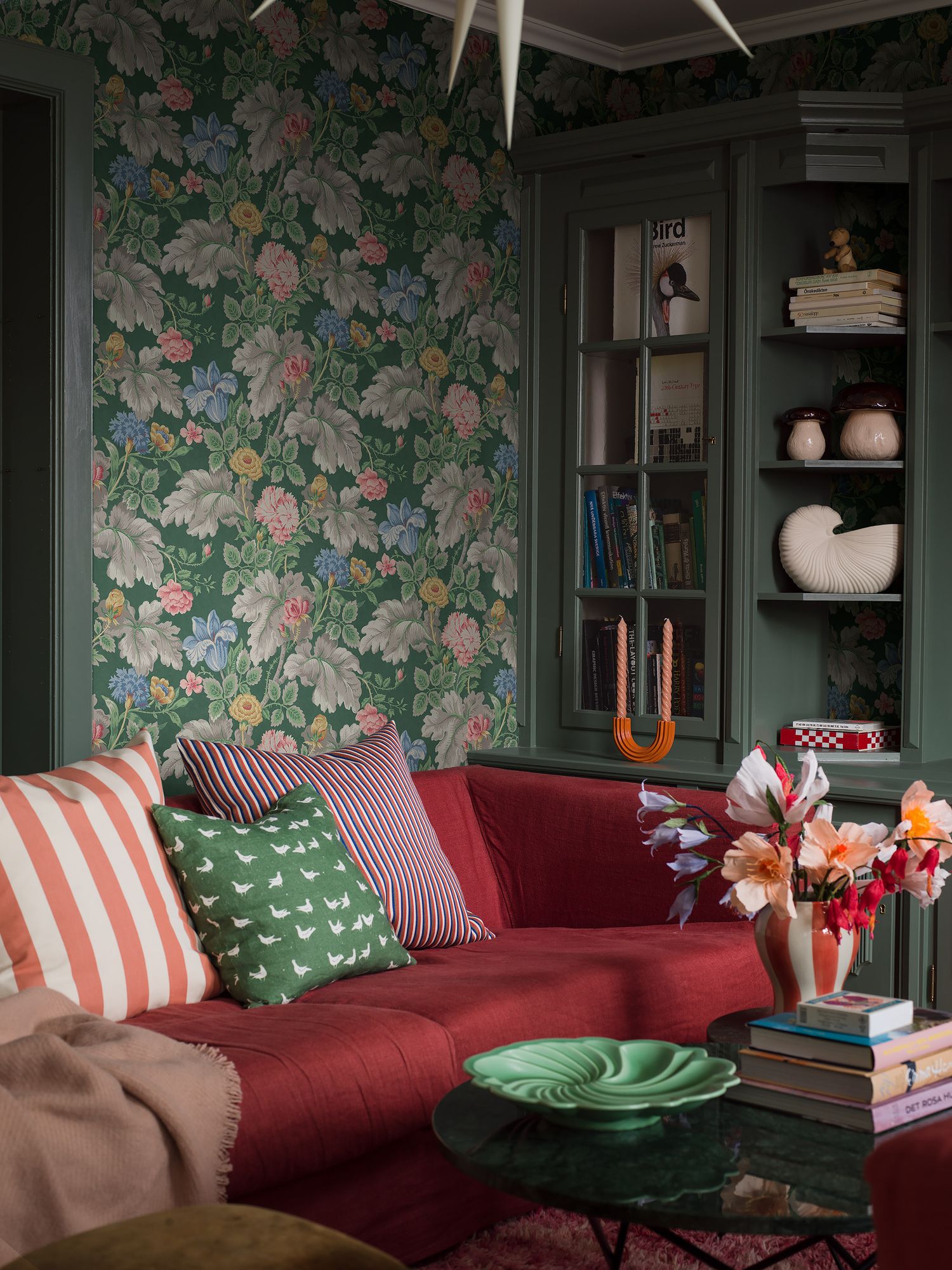 4834 Carnation Garden Green and Multi Wallpaper by Boråstapeter