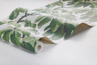4839 Kastanj Green and White Wallpaper by Boråstapeter