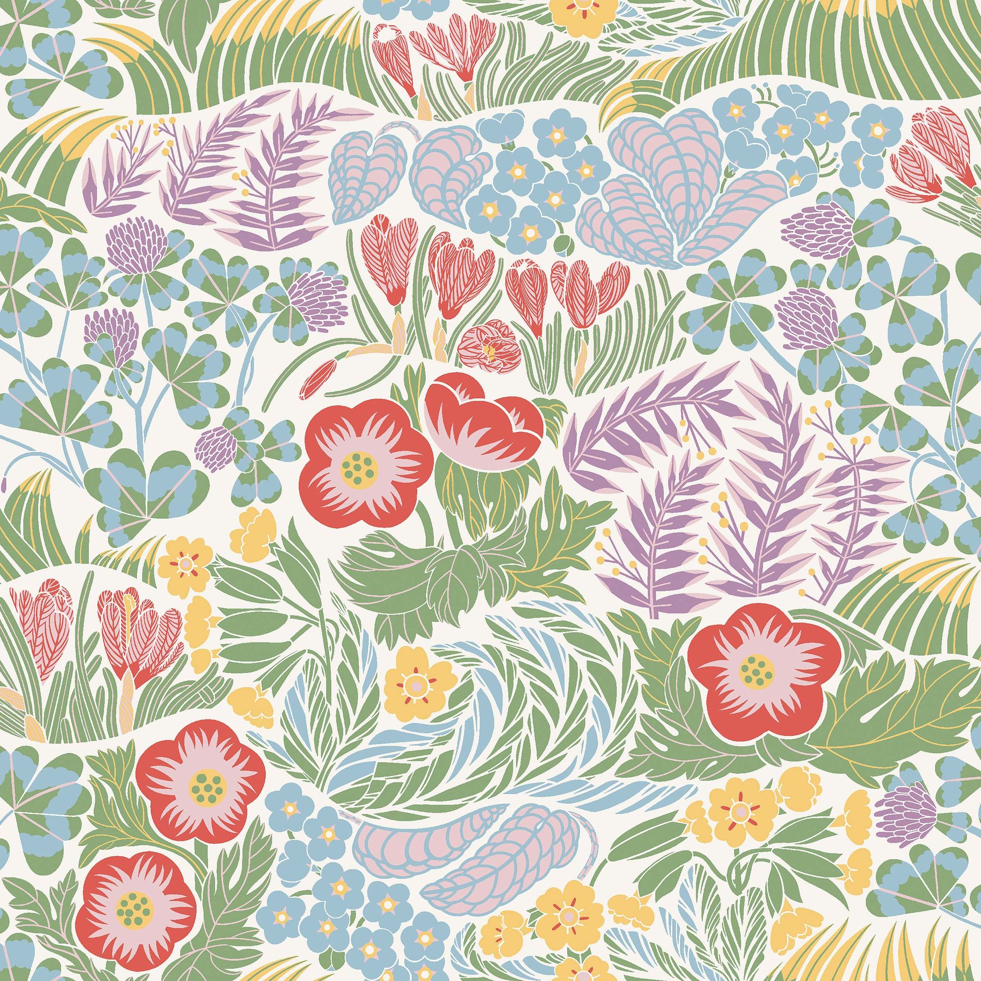 4843 Rabatt Multi and White Wallpaper by Boråstapeter
