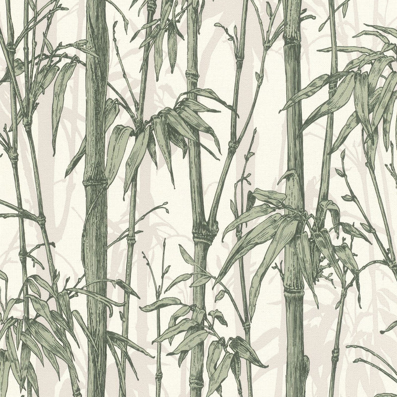 484847 Florentine III Bamboo Green Wallpaper by Rasch