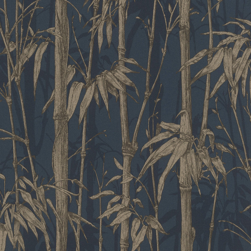 484892 Florentine II Blue Bamboo Wallpaper by Rasch