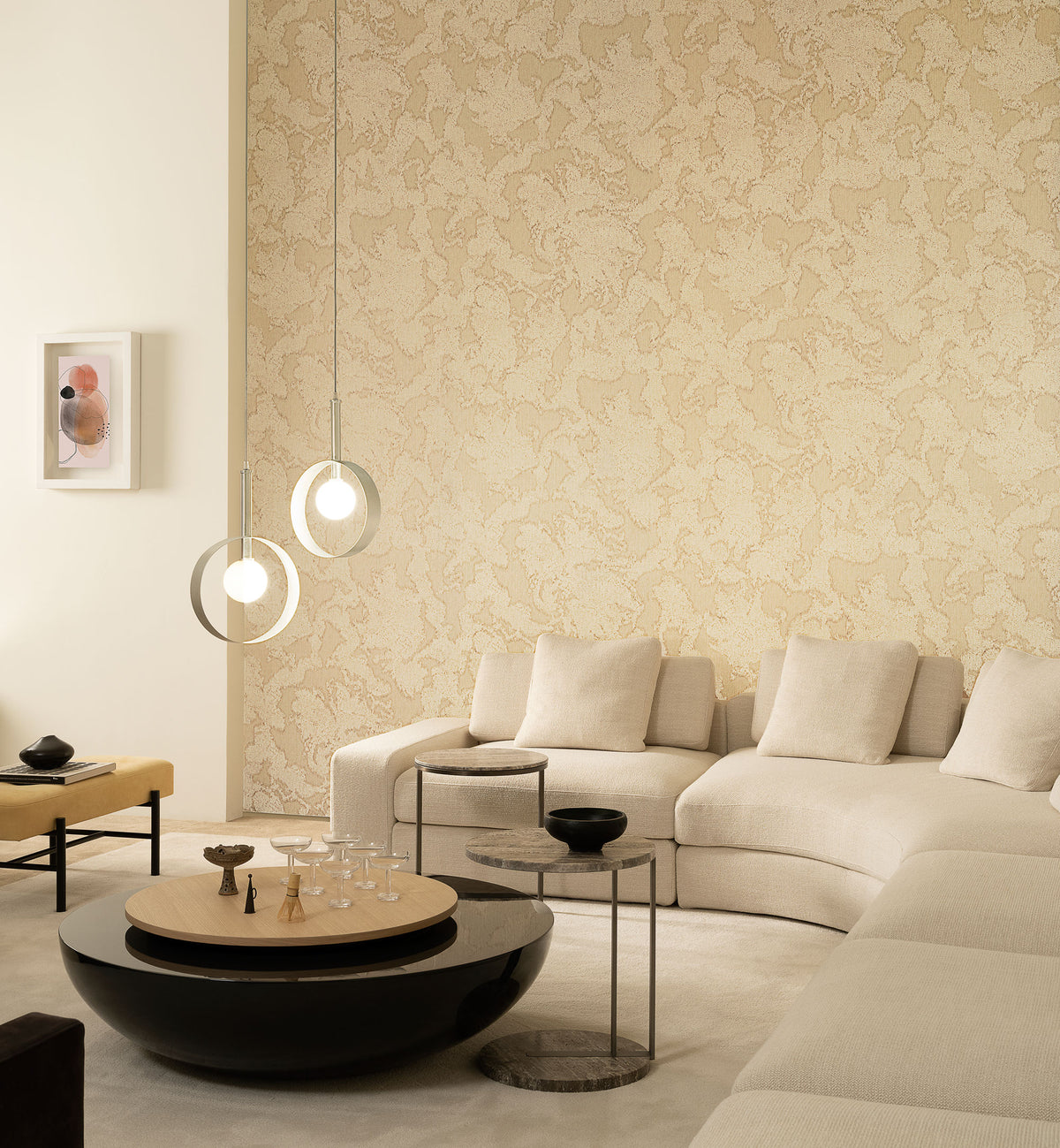 Avra Eggshell Zephyr Wallpaper by Arte