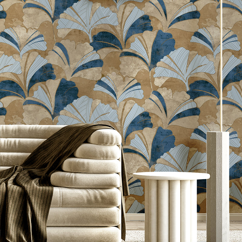 49326 Ginko Stratum Light Blue Wallpaper By Galerie