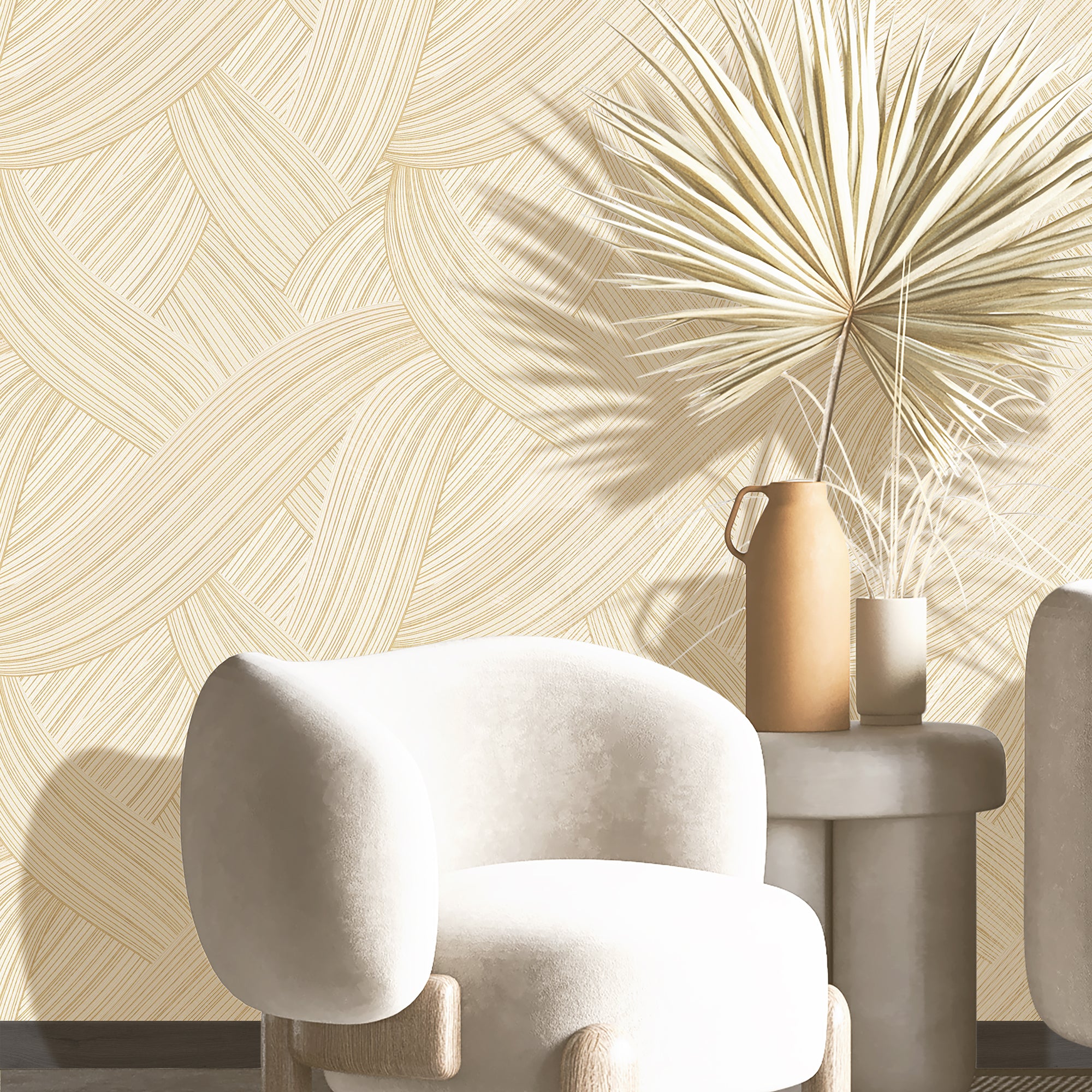 49330 Unito Stratum Cream Wallpaper By Galerie