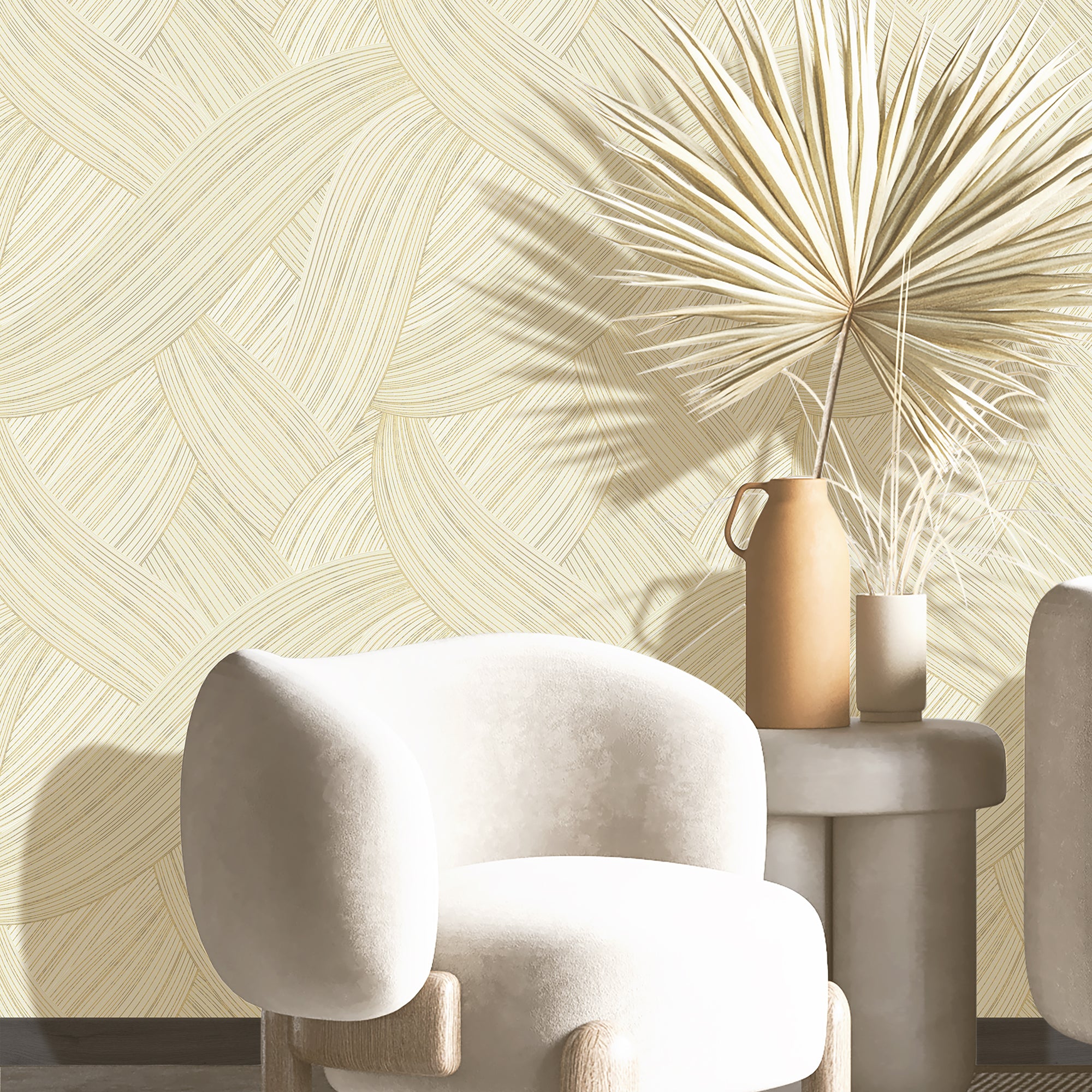 49331 Unito Stratum Cream Wallpaper By Galerie