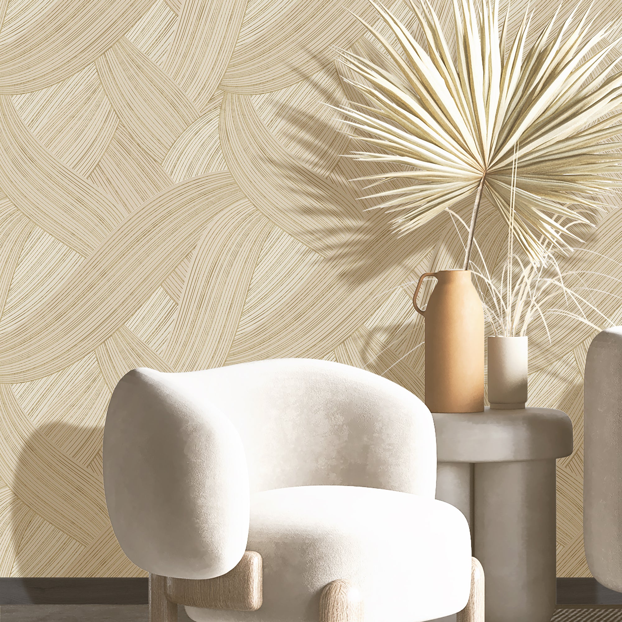 49332 Unito Stratum Cream Wallpaper By Galerie