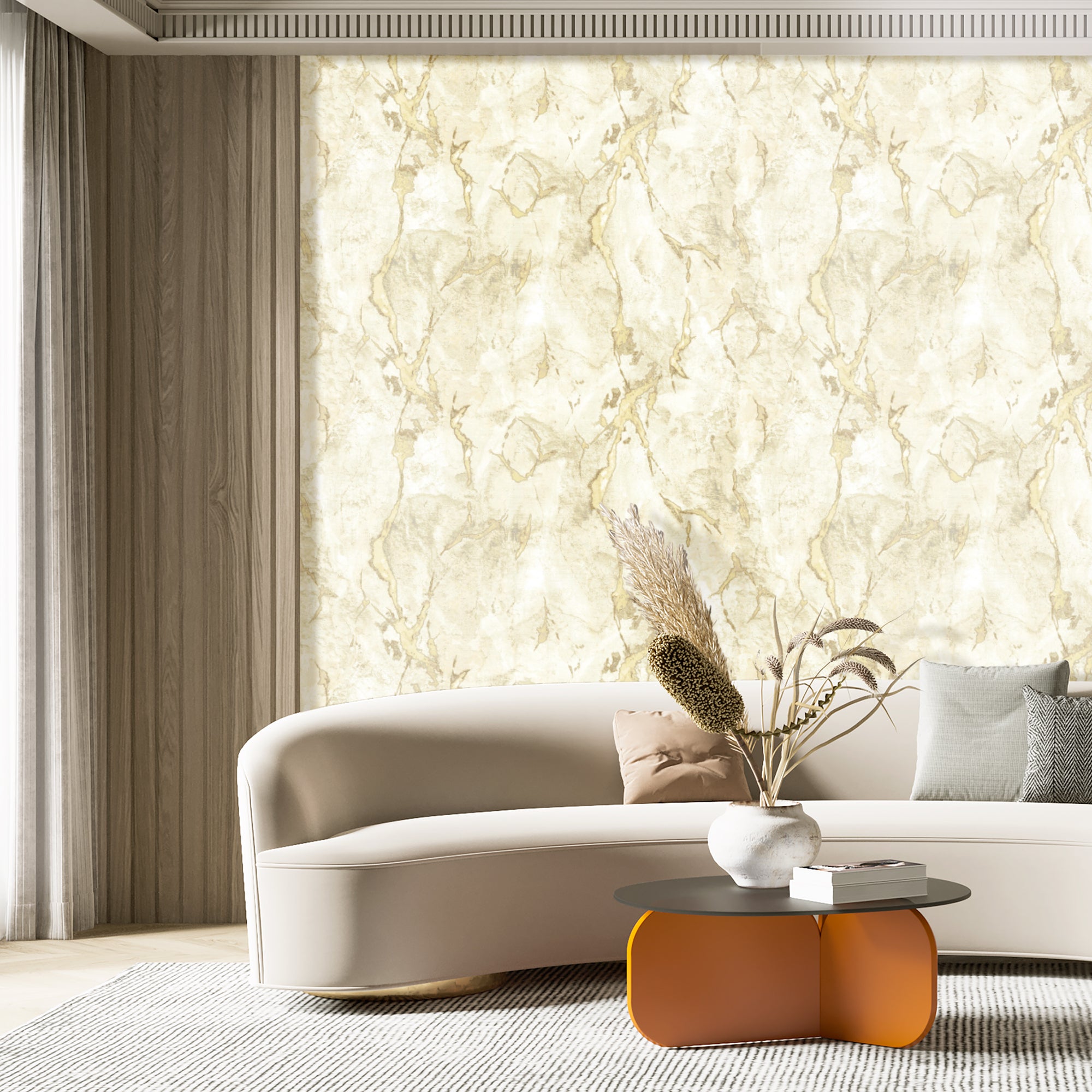 49350 Marmo Stratum Cream Wallpaper By Galerie