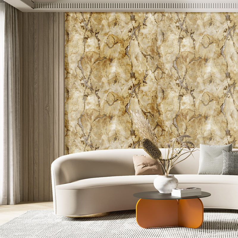 49354 Marmo Stratum Gold Wallpaper By Galerie