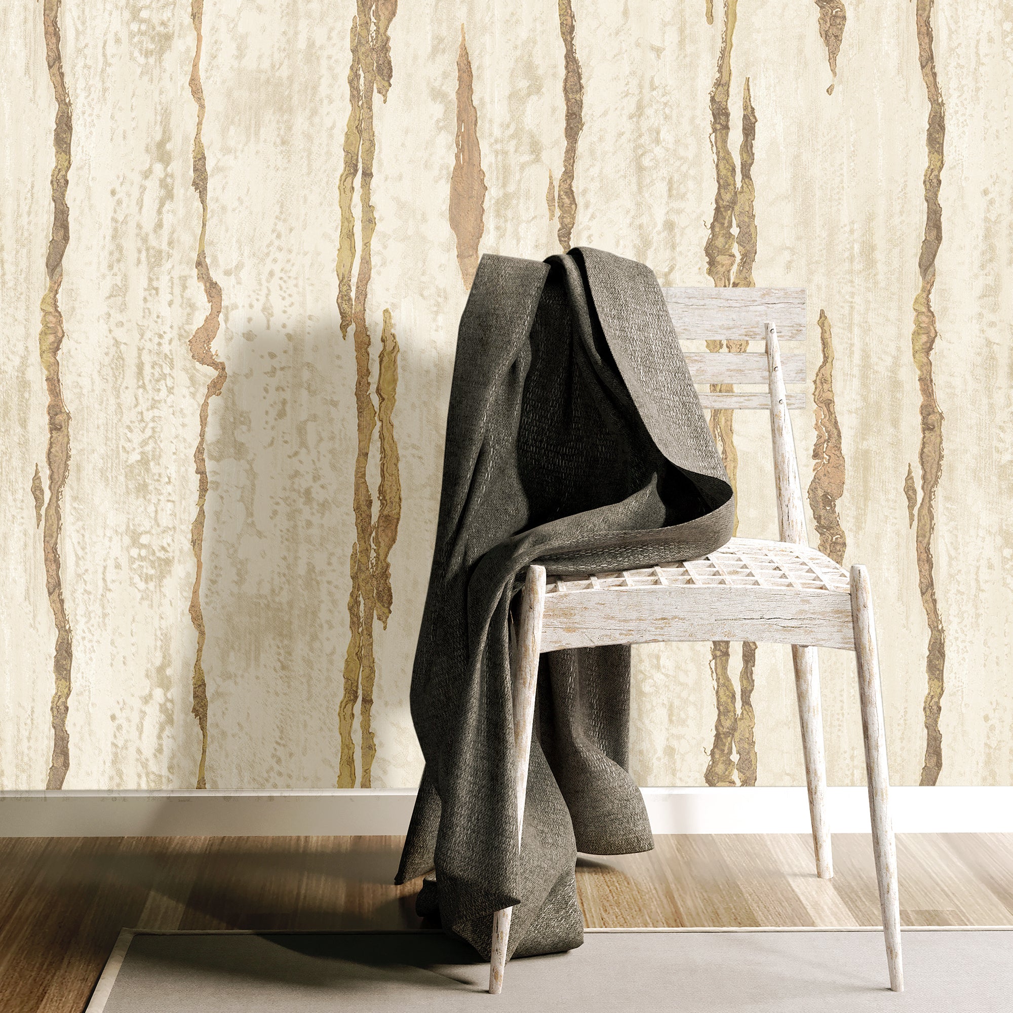 49360 Verticale Stratum Cream Wallpaper By Galerie