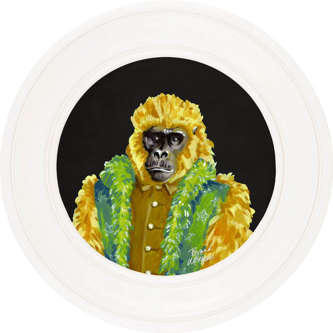 Fine China Gus on Charcoal Black Framed Art Prints by Brand McKenzie