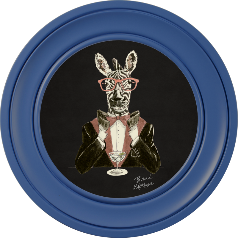 Happy Hour Marty on Charcoal Black Framed Art Prints by Brand McKenzie