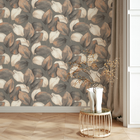 659887 Opulenza Leaf Charcoal & Rust by Rasch