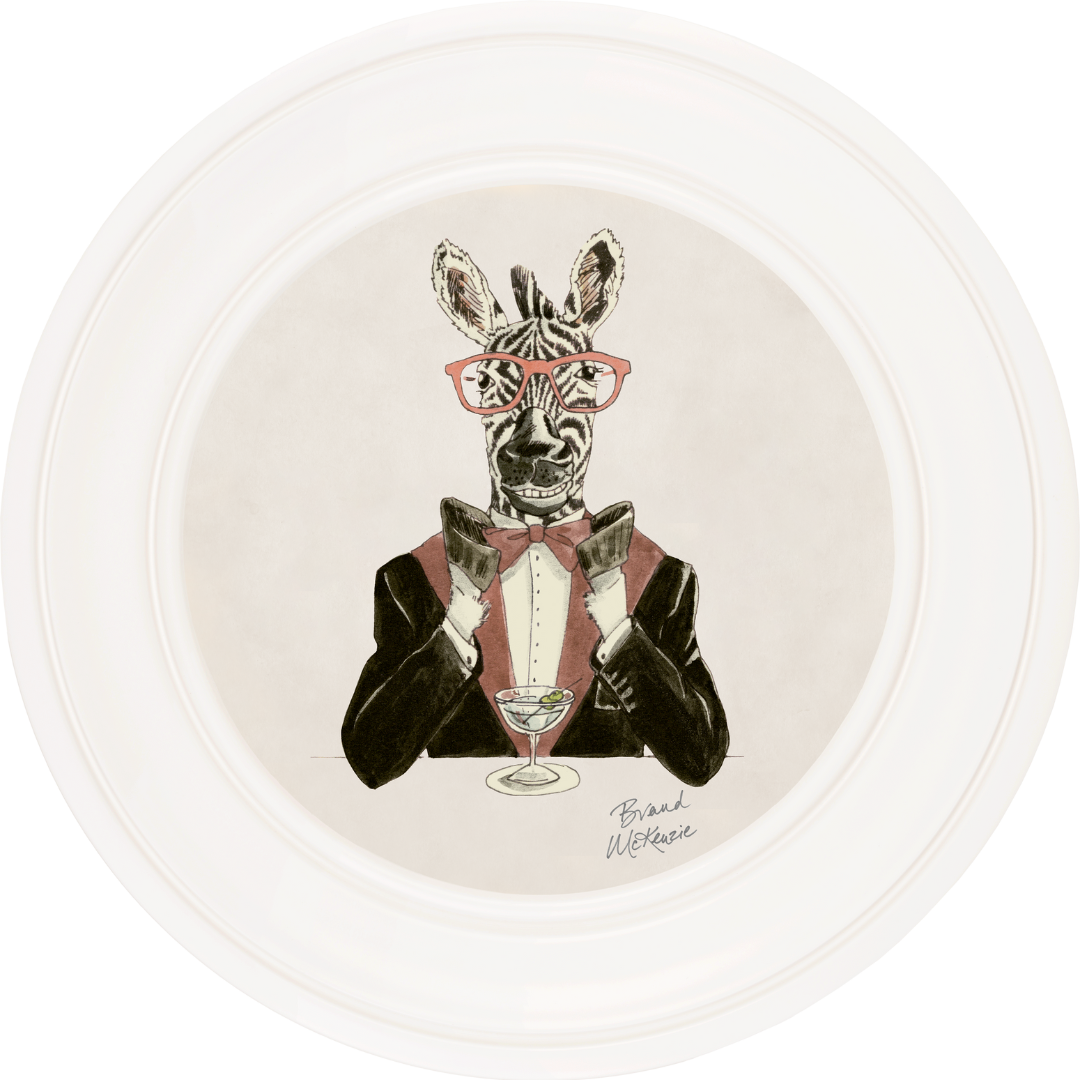 Happy Hour Marty on Chalk White Framed Art Prints by Brand McKenzie