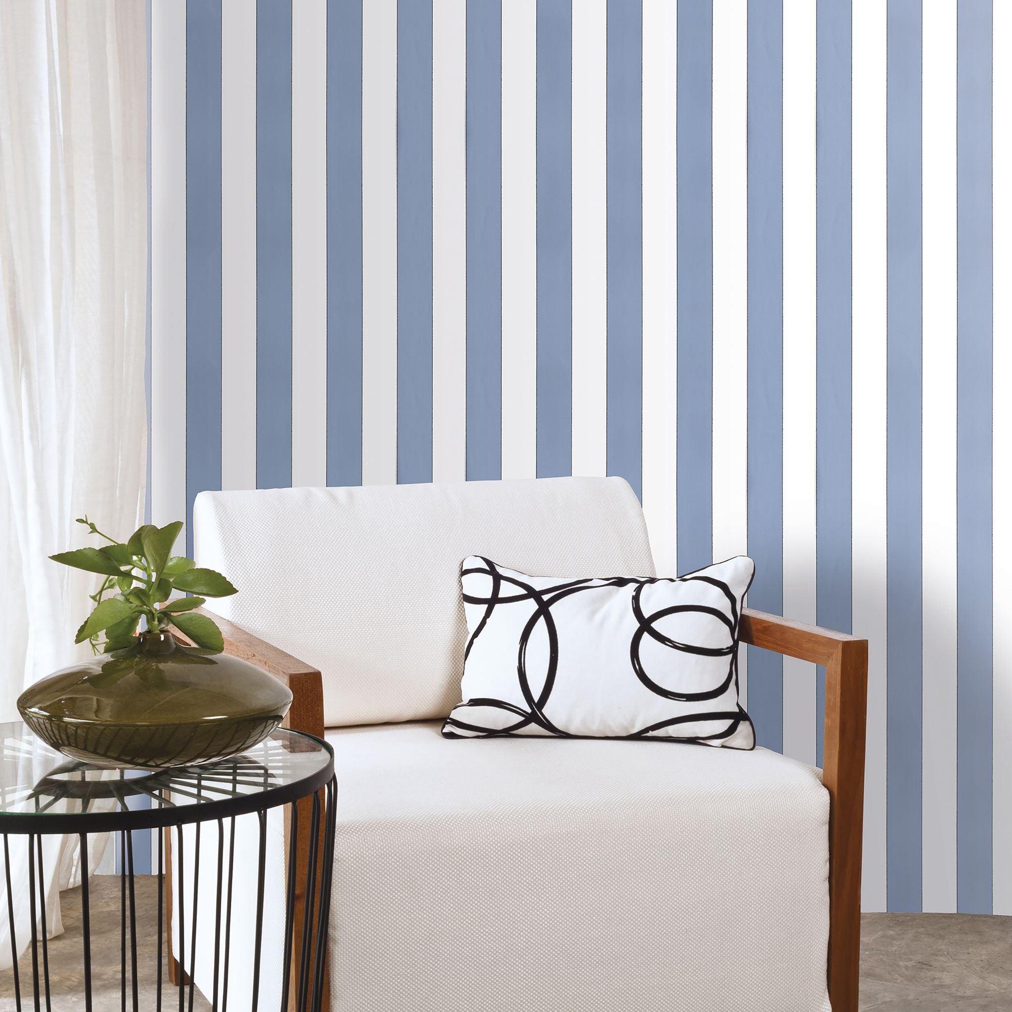 5060-1 Cronno Blue Essential Stripes Wallpaper by Galerie