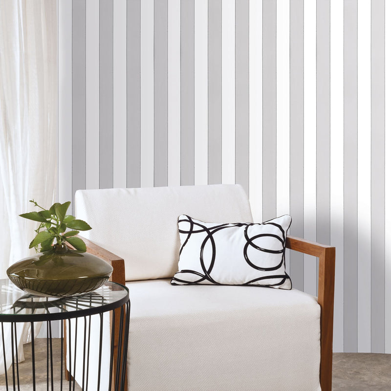 5060-2 Cronno Silver Grey Essential Stripes Wallpaper by Galerie