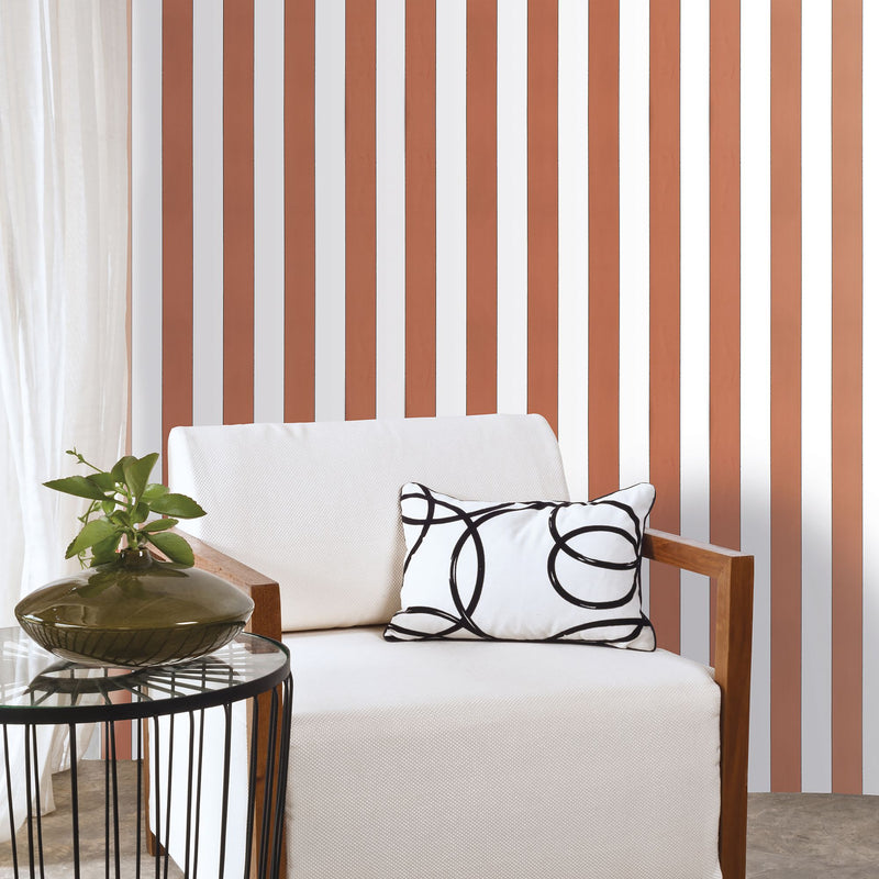 5060-3 Cronno Orange Essential Stripes Wallpaper by Galerie