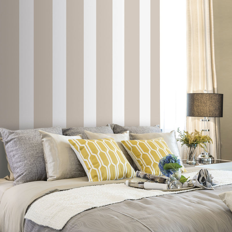 5062-1 King Beige Essential Stripes Wallpaper by Galerie