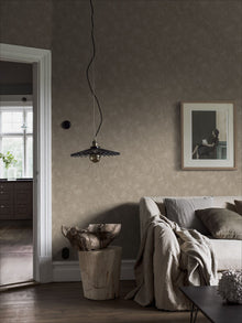 5082 Painter´s Wall Dark Grey and Brown Cottage Garden Wallpaper by Boråstapeter