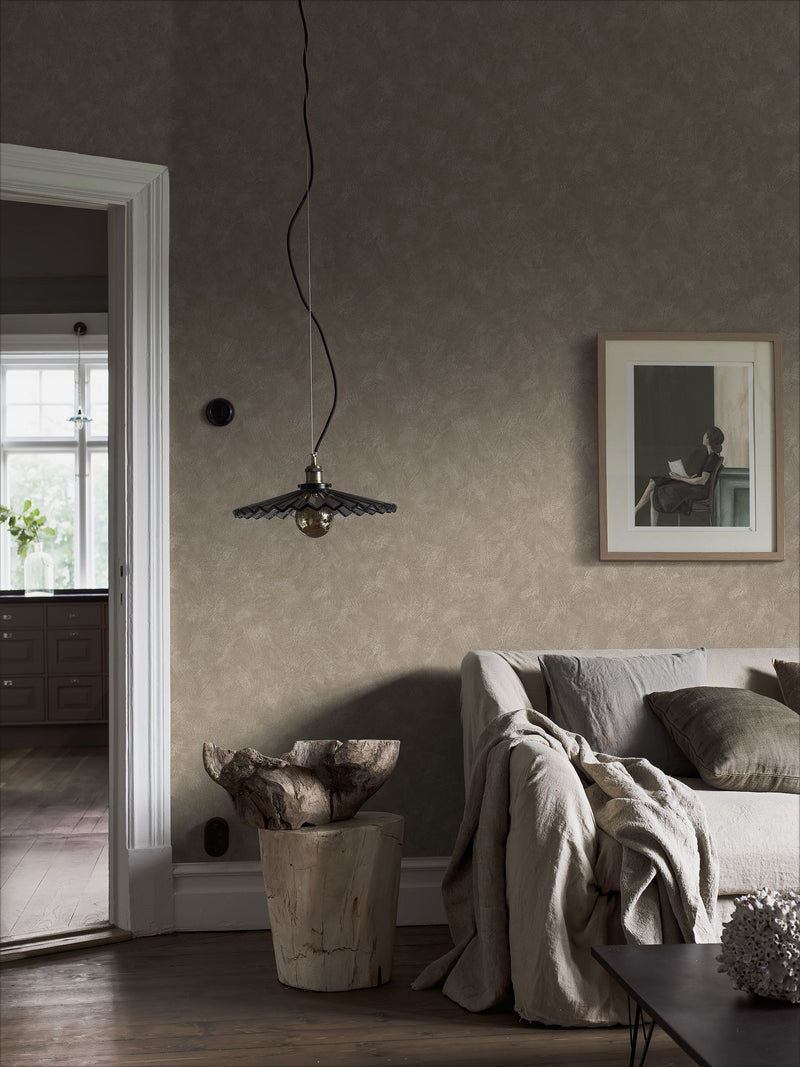 5082 Painter´s Wall Dark Grey and Brown Cottage Garden Wallpaper by Boråstapeter