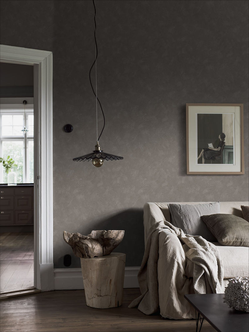 5085 Painter´s Wall Dark Grey Cottage Garden Wallpaper by Boråstapeter