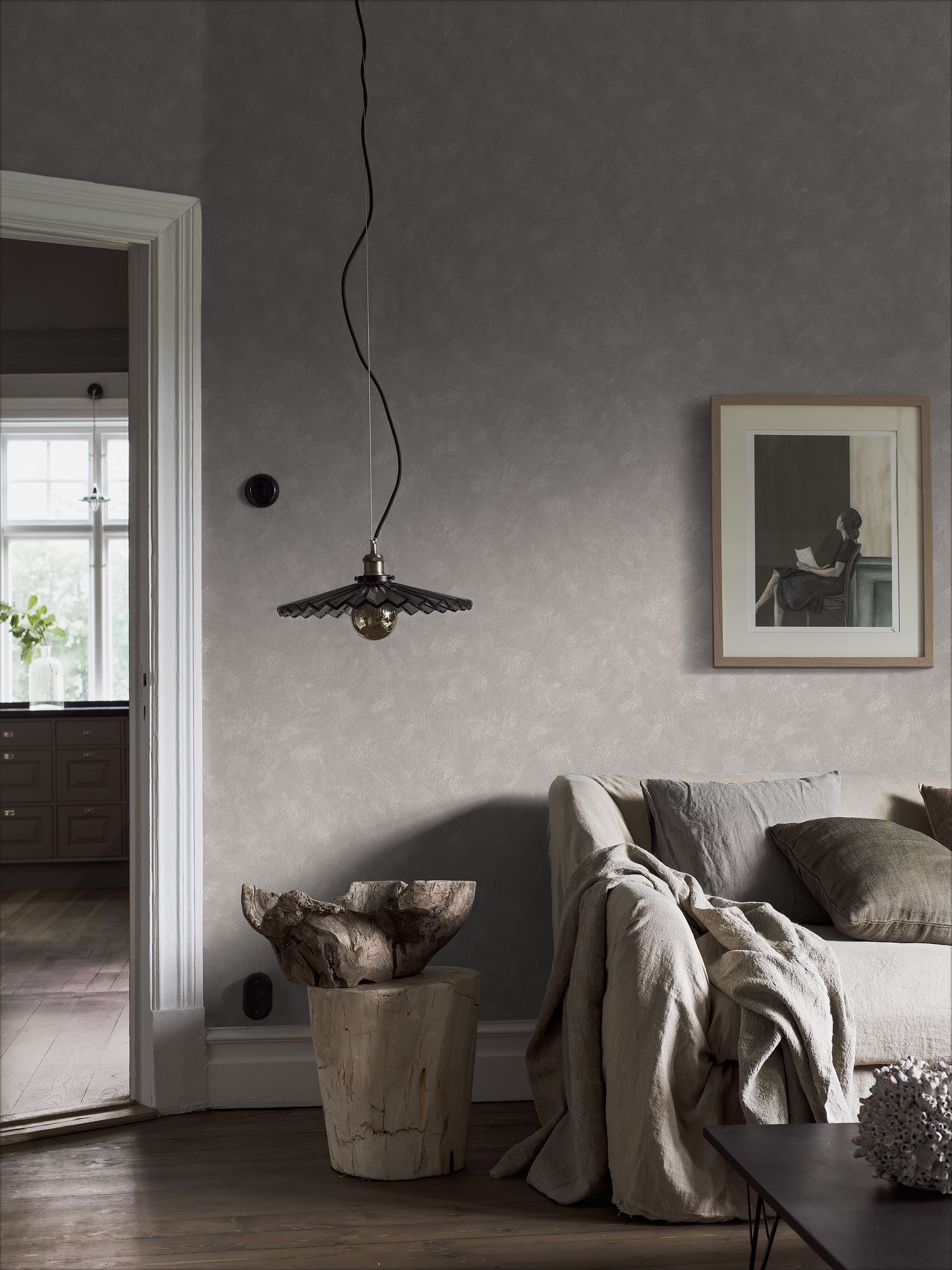 5086 Painter´s Wall Light Grey Cottage Garden Wallpaper by Boråstapeter