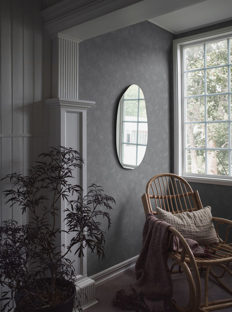 5089 Painter´s Wall Dark Grey and Blue Cottage Garden Wallpaper by Boråstapeter