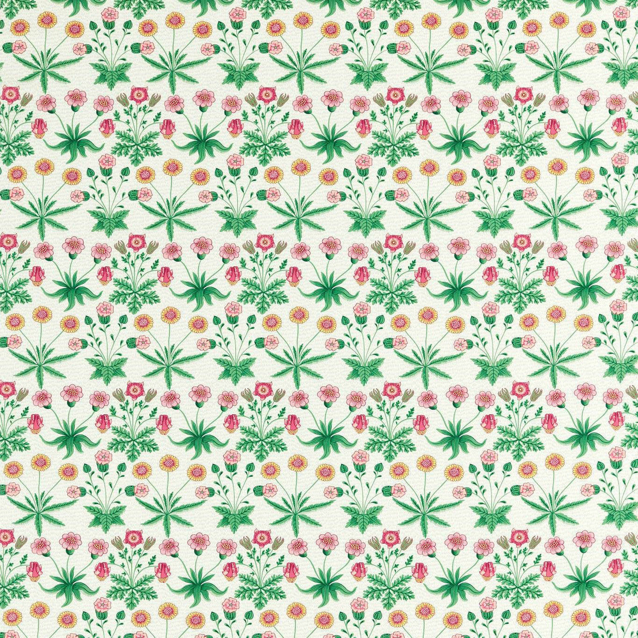 520009 Daisy Bedford Park Strawberry Fields Fabric by Morris & Co