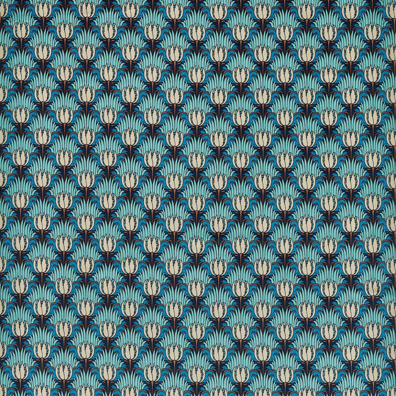 520014 Tulip & Bird Bedford Park Opal & Sea Foam Fabric by Morris & Co