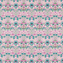 520017 Strawberry Thief Bedford Park Miami Strip Fabric by Morris & Co