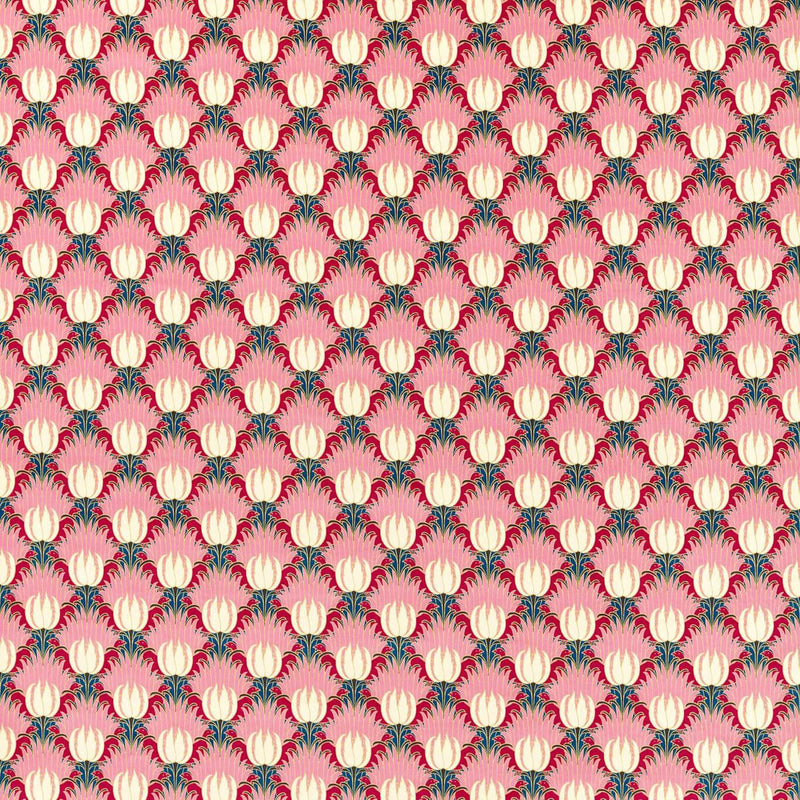 520020 Tulip & Bird Bedford Park Amaranth & Blush Fabric by Morris & Co