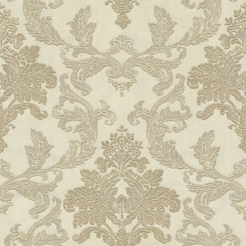 526202 Bellini Damask Cream and Gold Wallpaper by Rasch