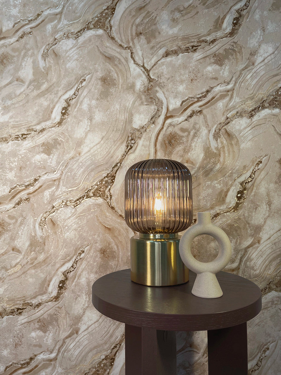 529456 Vasari Marble Taupe Wallpaper by Rasch