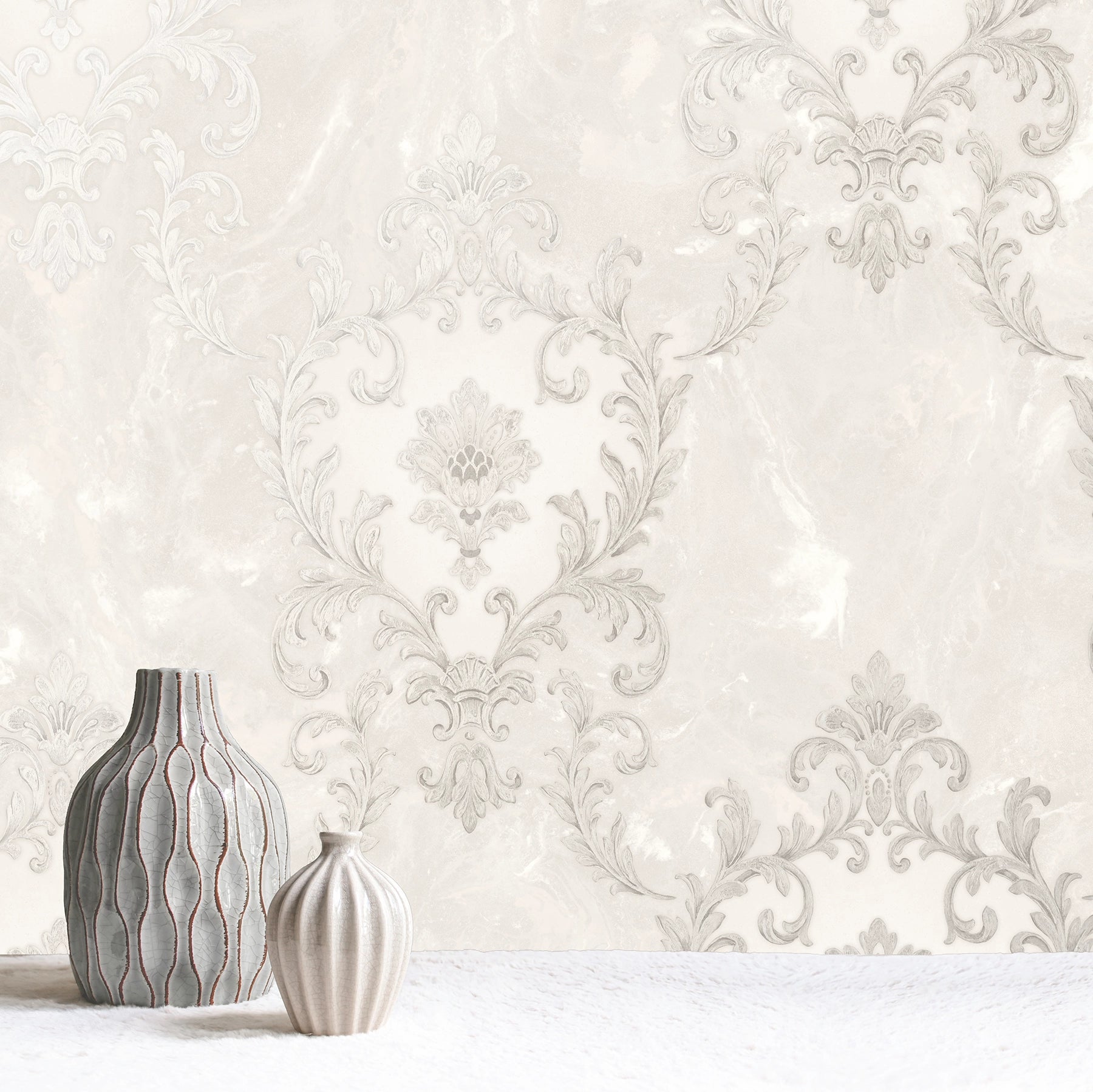 534375 Sienna Damask Pearl Wallpaper by Rasch