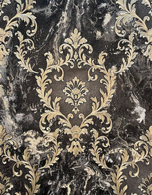 534382 Sienna Damask Black Wallpaper by Rasch