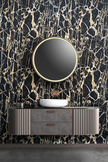 538113 Enzo Marble Black Gold Wallpaper by Rasch