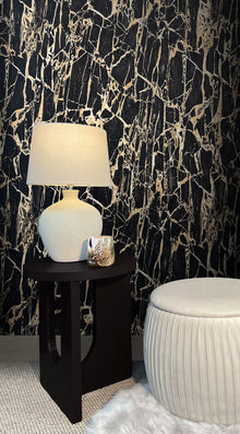 538113 Enzo Marble Black Gold Wallpaper by Rasch