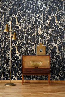 538113 Enzo Marble Black Gold Wallpaper by Rasch