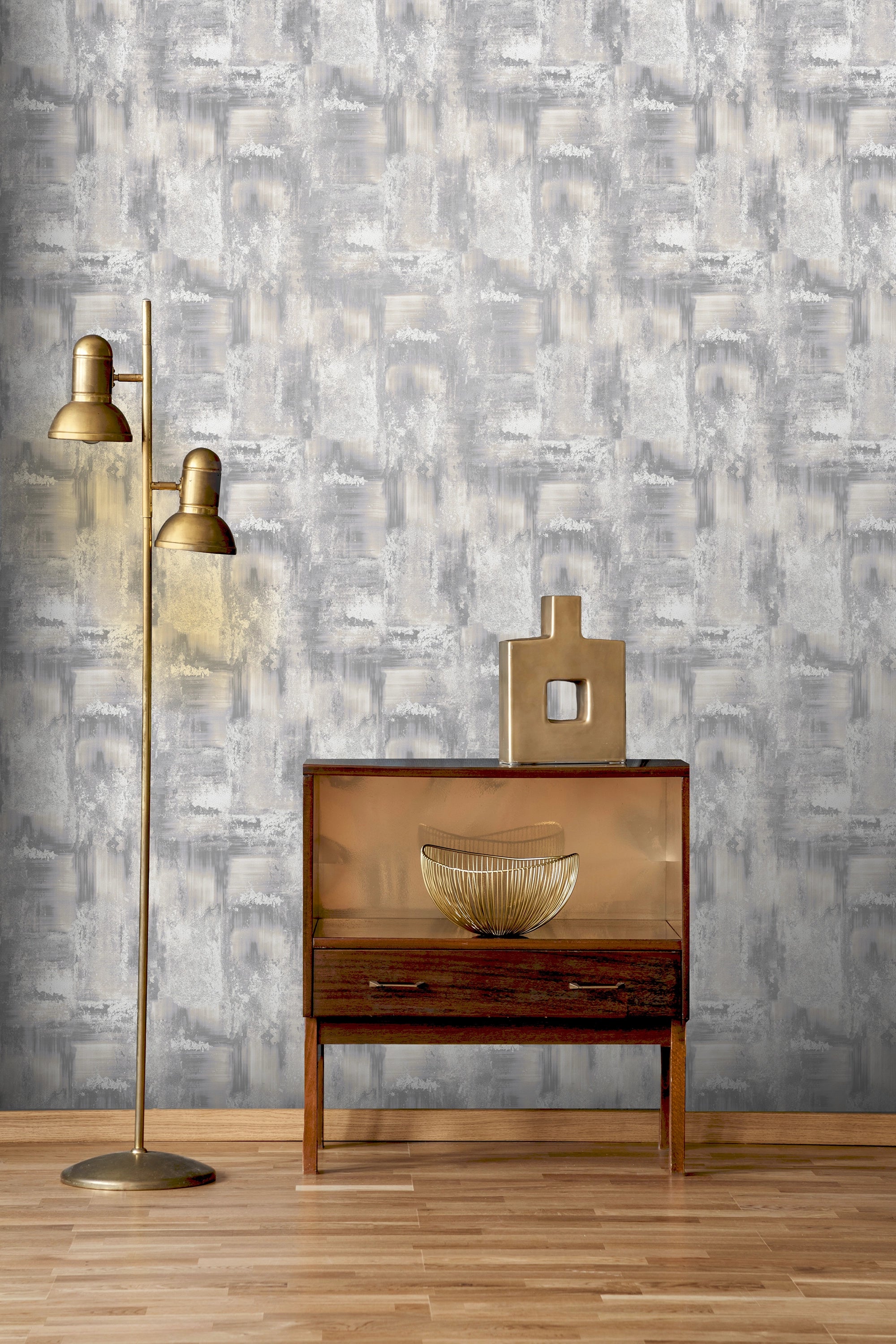 538519 Solara Pewter Verona Wallpaper by Rasch
