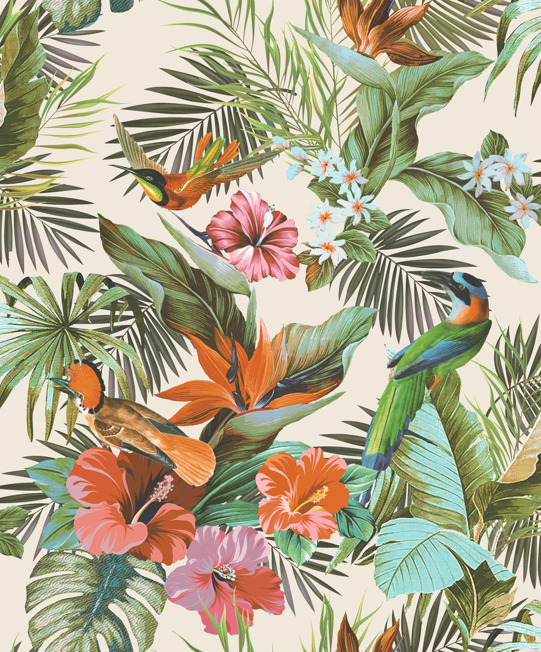 539066 Paradise Birds Multi Vasari Wallpaper by Rasch