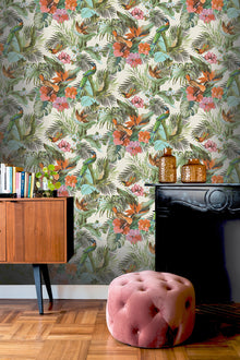 539066 Paradise Birds Multi Vasari Wallpaper by Rasch