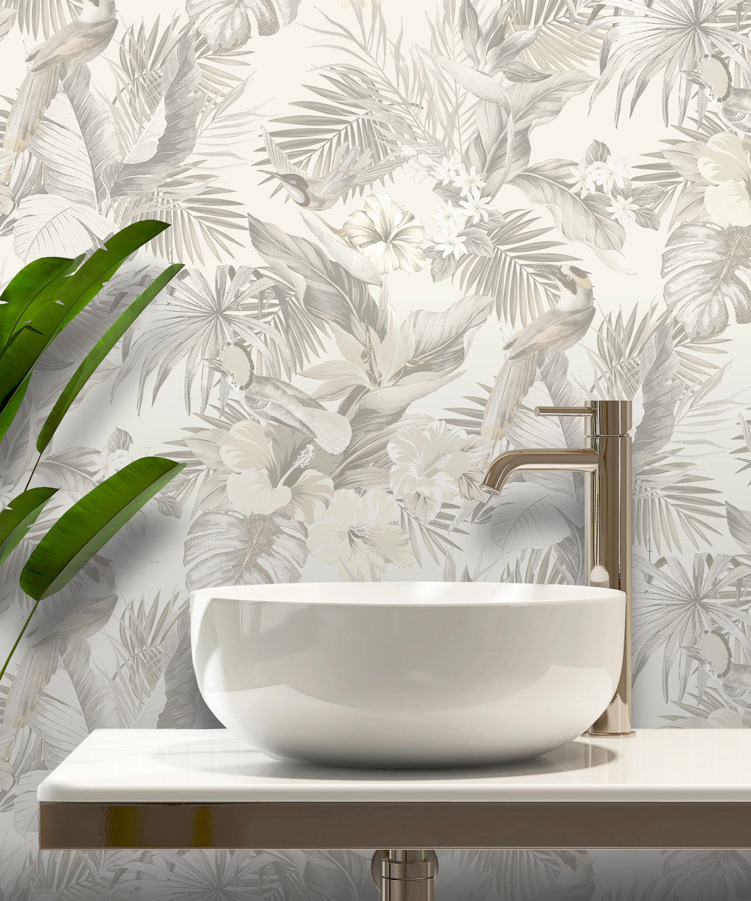 539080 Paradise Birds Neutral Vasari Wallpaper by Rasch
