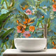 Paradise Birds Teal Vasari Wallpaper by Rasch