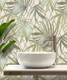 539561 Paradise Palm Green Vasari Wallpaper by Rasch