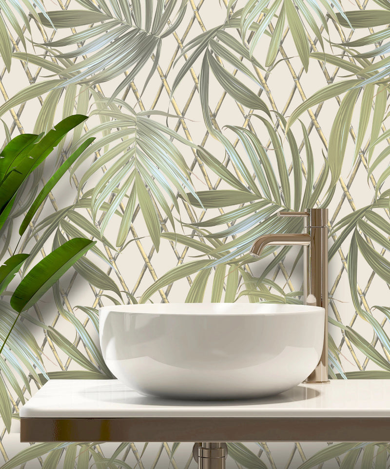 539561 Paradise Palm Green Vasari Wallpaper by Rasch
