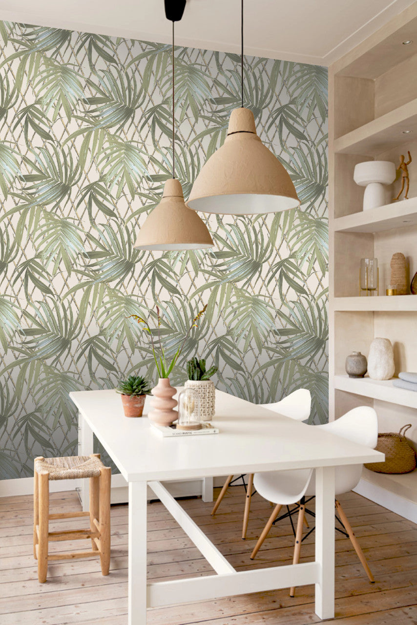 539561 Paradise Palm Green Vasari Wallpaper by Rasch