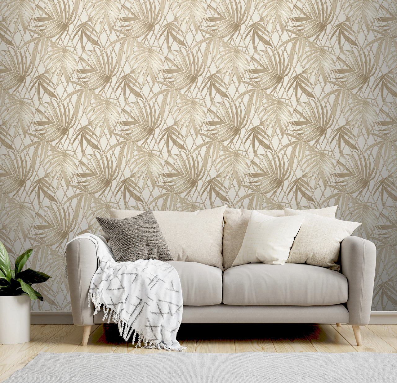 539578 Paradise Palm Gold Vasari Wallpaper by Rasch